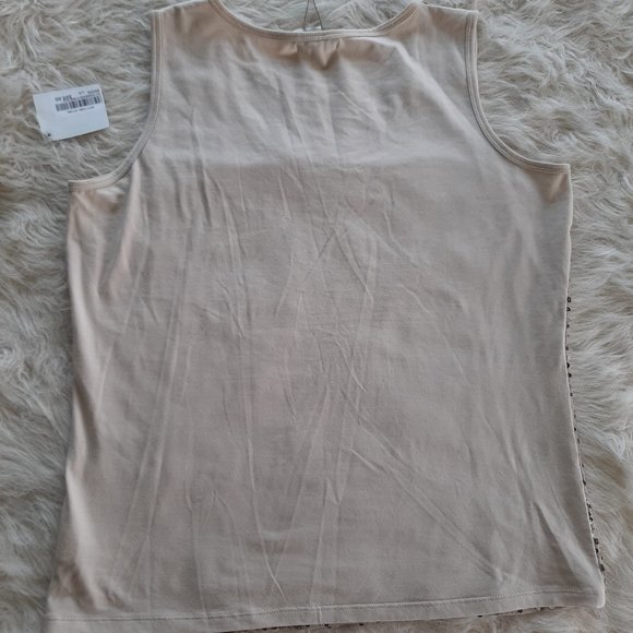 Spanner women's cream white sequin pattern tank top Size: L - Picture 8 of 8